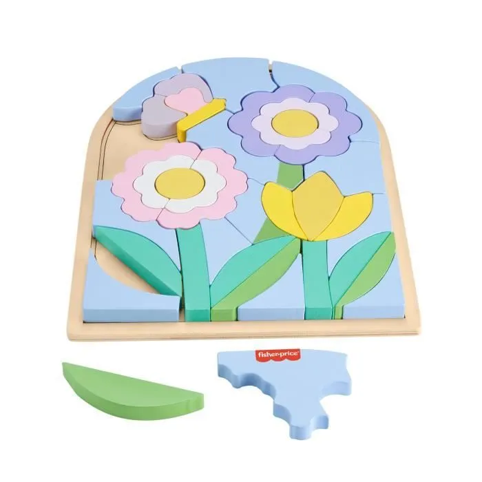 Fisher-Price-Puzzle Fleurs en Bois-Puzzle 37 pièces pour la maternelle HXT97-5