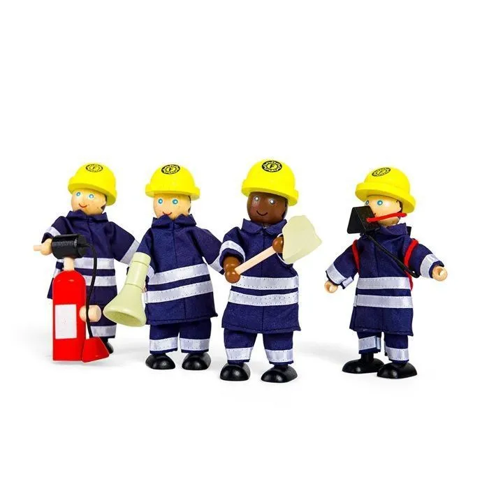 Coffret pompiers - TIDLO - 4 pompiers - Bleu, blanc et jaune - Mixte - 3 ans et plus-3