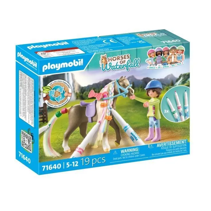 PLAYMOBIL 71640 Cavalière avec crinière de cheval à colorier, Horses of Waterfall, 19 pièces Dès 5 ans-3