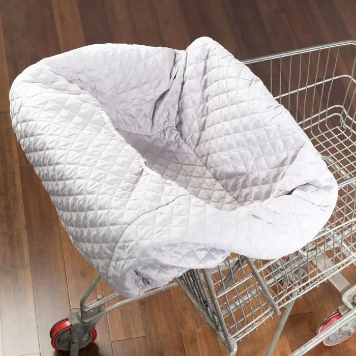 Protège Siège Chariot Caddie pour Bébé ROBA Style - Housse de Caddy avec Sac de Transport - Gris Clair-5