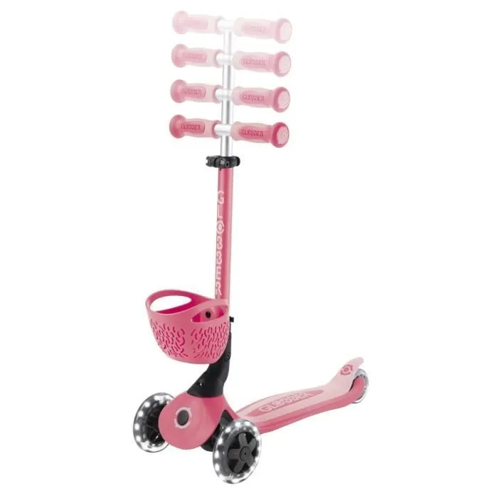 Globber - Trottinette évolutive GO UP BABY 360 LIGHTS - Rose Corail-3