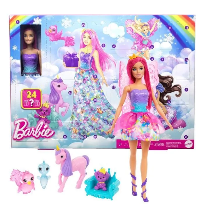 Barbie-Calendrier de l’Avent Barbie Dreamtopia-Poupée et accessoires HRG90-0