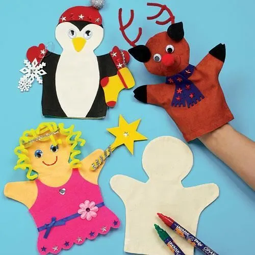 Lot de 6 Marionnettes en Tissu à colorier - Idéal pour la création de spectacle. Loisirs créatifs pour les enfants-3