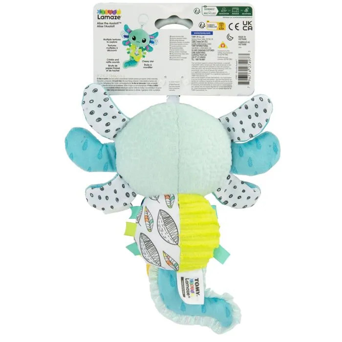 Peluche d'éveil sensoriel - Lamaze - Alise l’Axolotl - Couleurs vives - 0 à 6 mois - À clipser-5