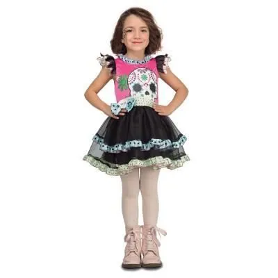 Déguisement Jour des Morts Fille - Modèle Squelette - Rose - Polyester-0