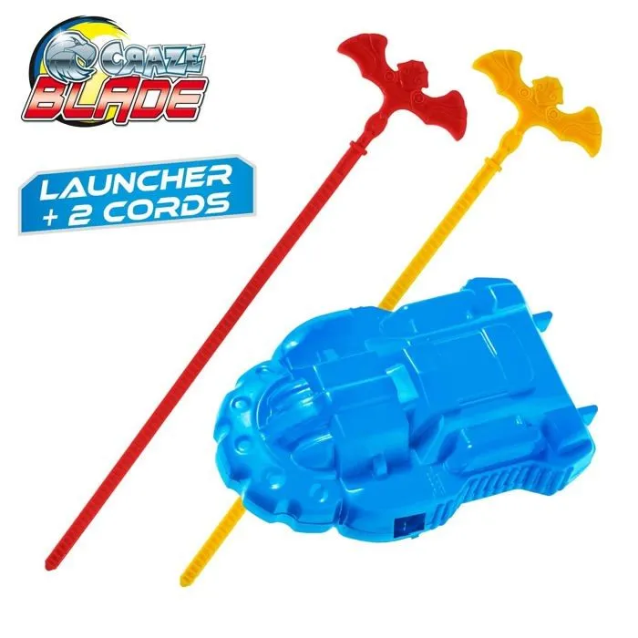 Craze - 39922 - Blade Launcher Pack - Starter pour Toupie de Combat + 2 lanceurs toupie, Spinnin Top Set-1