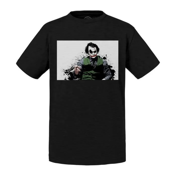 T-shirt Enfant Gris Joker Batman Mechant Comics Anime Super Hero Art Work-0