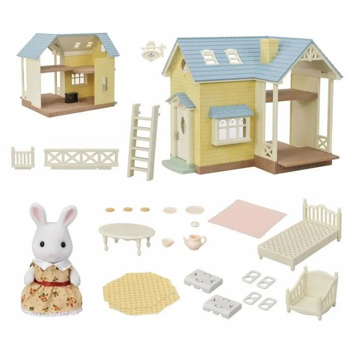 Coffret Le cottage au toit bleu - SYLVANIAN FAMILIES - 5671 - Pour Enfant de 5 ans et plus - Mobilier inclus-0