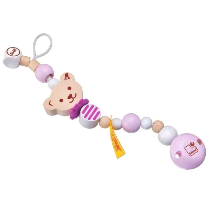 Selecta - Attache-tétine Ours Steiff rose - SCHMIDT-1