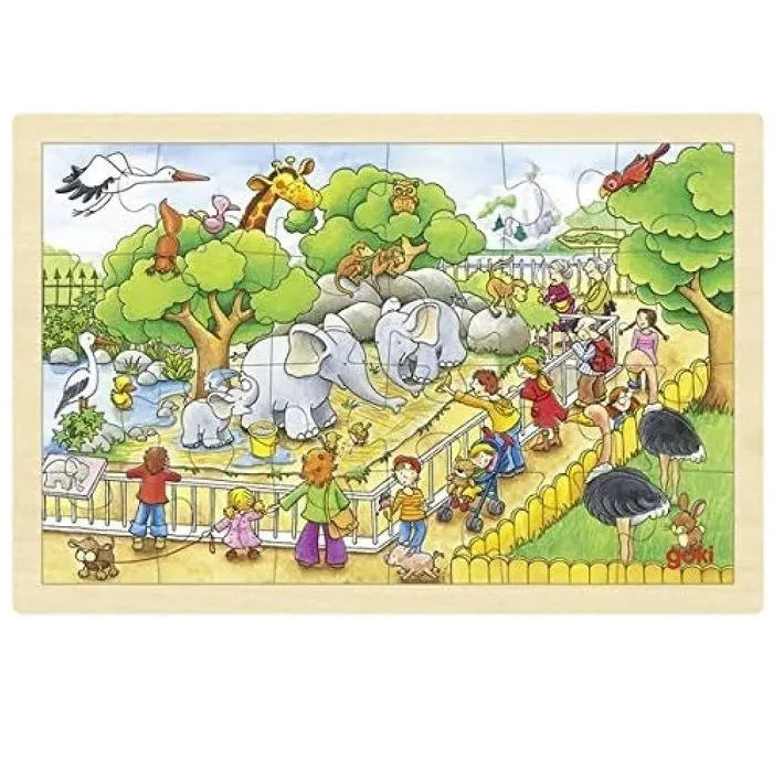 Goki - Puzzle bois Journée au zoo ( GK-57808 )-0