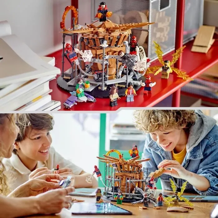 LEGO® Marvel 76261 Le Combat Final de Spider-Man : No Way Home, Jouet avec 3 Peter Parkers, Bouffon Vert, Electro-4