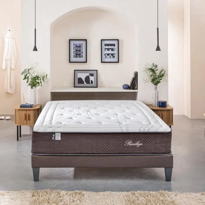 Ensemble Privilège 140x190 cm Matelas Ressorts + Protège matelas anti punaise-1