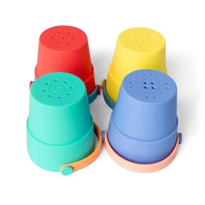 Jouets pour enfants - Little L - Seaux empilables en silicone - 4 pièces - Silicone - Mixte-1