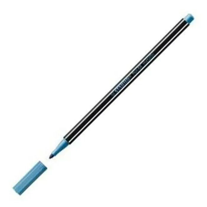 Feutres Stabilo - 68/841 - Feutre metallise - Pen 68 metallic - Lot x 10 feutres metallises pointe moyenne - Bleu metallise-1