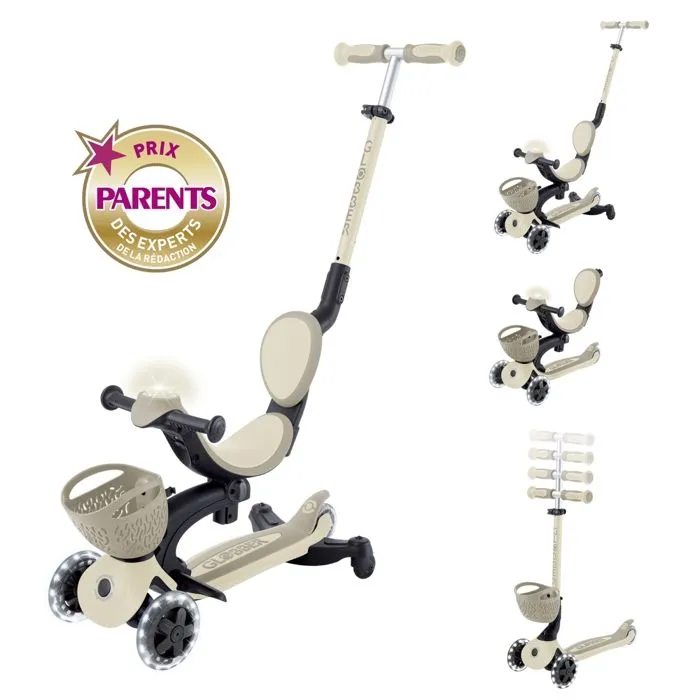 Globber - Trottinette évolutive GO-UP BABY 360 LIGHTS - Taupe-1