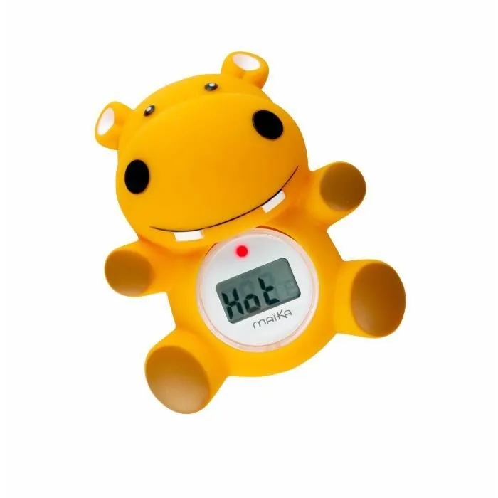 Maïka Thermomètre de bain Hippo orange, large écran digital-1