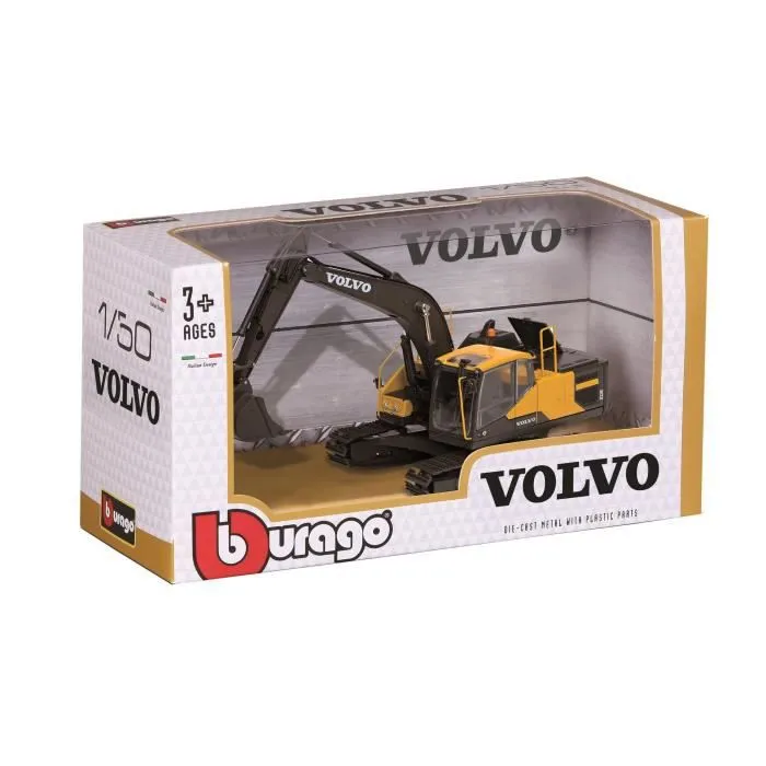BBURAGO Véhicule de construction Pelleteuse à chenilles EC220E Volvo 1/50ème - Noir-1