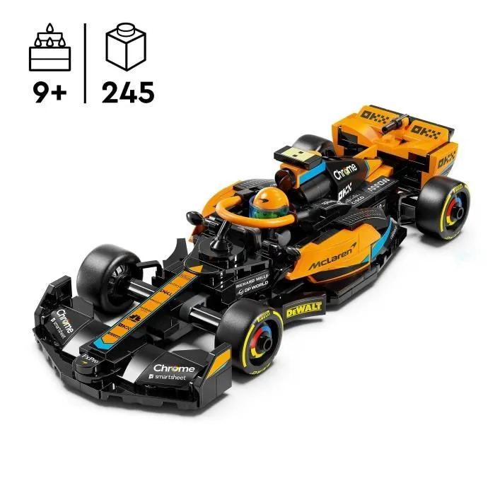 LEGO Speed Champions 76919 La Voiture de Course de Formule 1 McLaren 2023, Véhicule Jouet-1