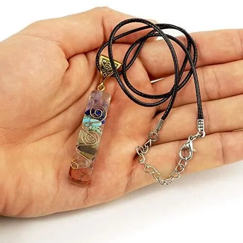 Collier 7 chakras véritables pierres naturelles collier orgonite pendentif chakras pendentif 7 chakras pendentif orgonite-3