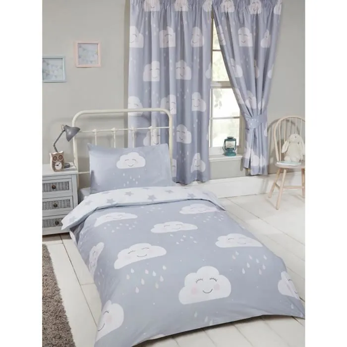 Housse de couette - PriceRightHome - Plaisir de nuages - Gris et blanc - Synthétique - Chambre - Enfant-0