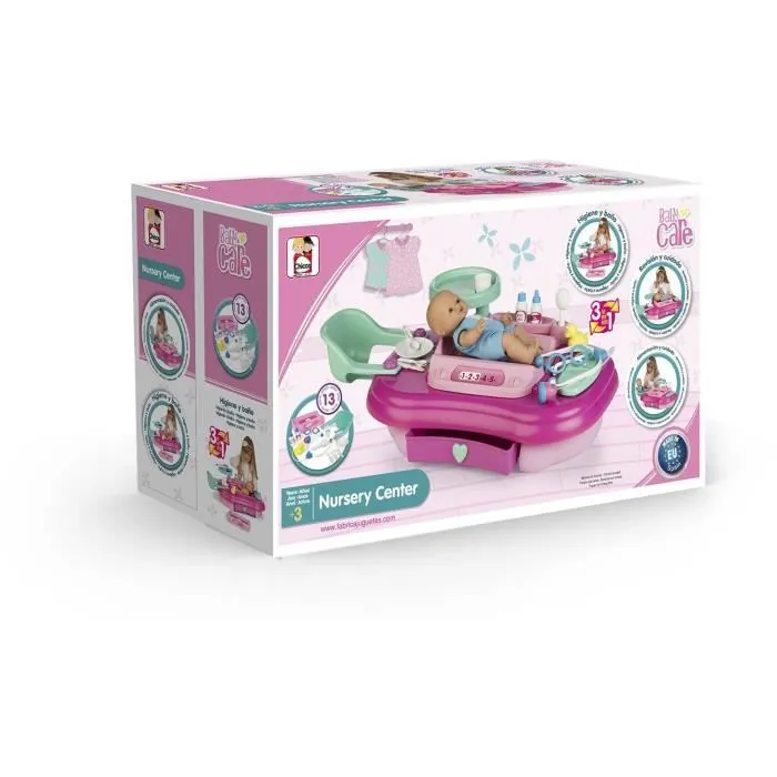 Centre de pépinière - CHICOS - Nursley - 3 zones : baignoire, chaise haute, balance - Mixte - Rose et vert eau-3