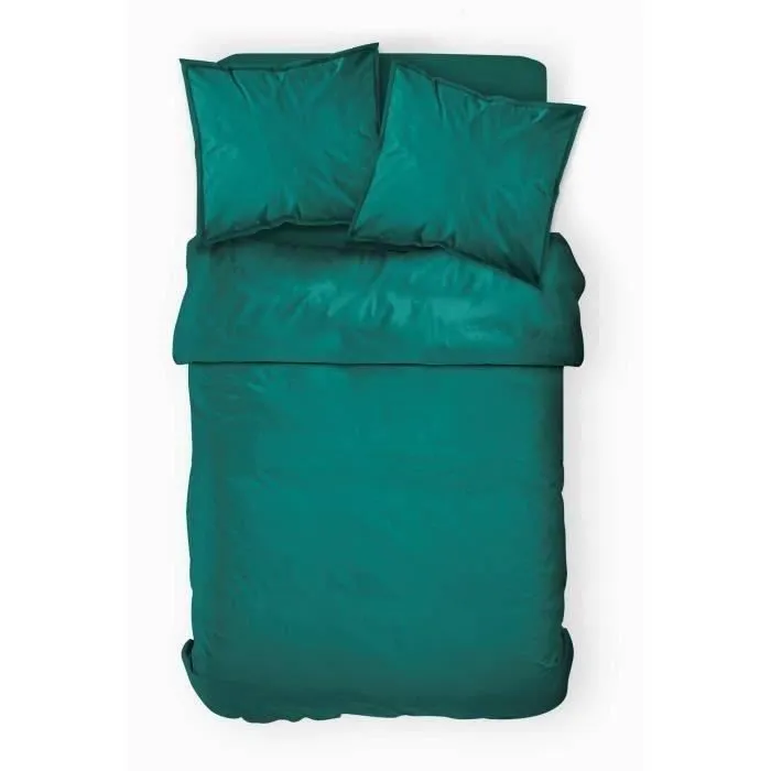TODAY housse de couette 100% coton - 220x240 cm - Vert émeraude TODAY-1