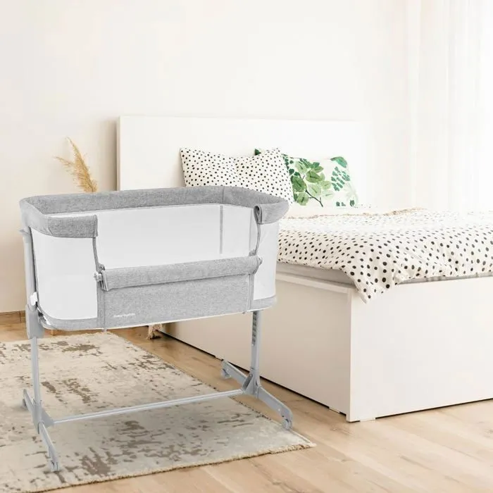 Lit bébé Cododo 3 en 1- Lit Parapluie Pliable Luna- Moby-System- Jusqu'à 9 kg, 7 Niveaux Réglables, 4 Roulettes Mur Latéral Amovible-1
