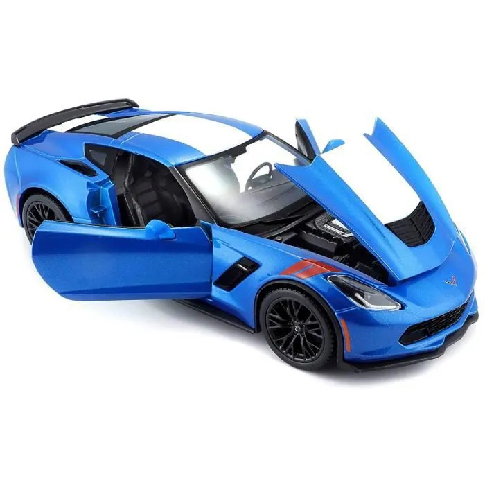 Véhicule de collection - MAISTO - Corvette Grand Sport 2017 bleue - en métal - à l'échelle 1/24ème-1