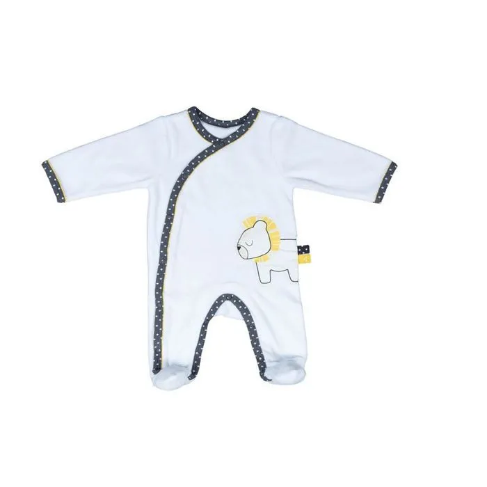 Pyjama bébé à manches longues en velours-0