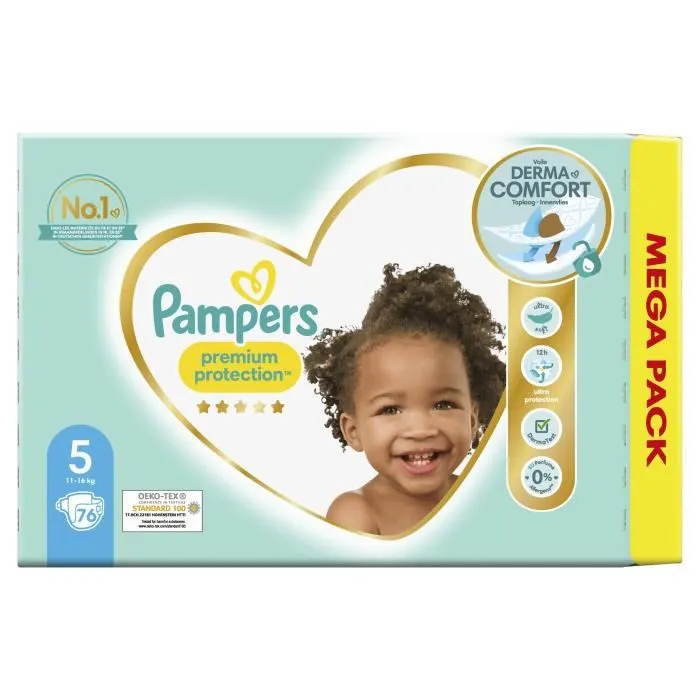 PAMPERS Premium Protection Taille 5 - 76 Couches-0