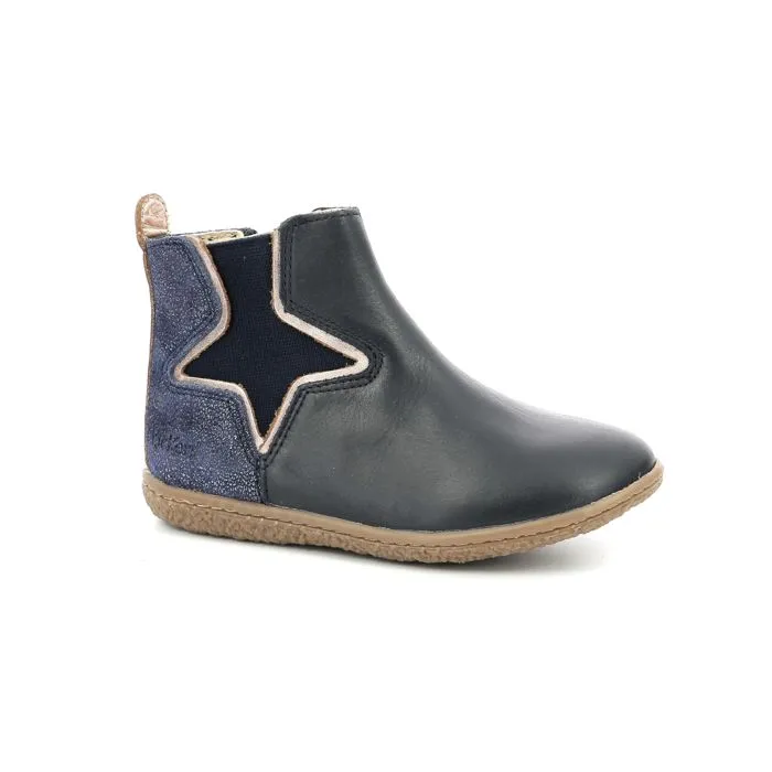 Boots - KICKERS - Vermillon - Cuir - Marine métallisé - Confort optimal-1