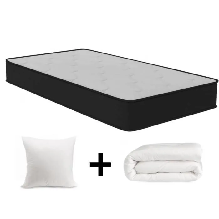 Ensemble matelas, couette et oreillers - IZTOSS - Mémoire de forme - 90x190 cm - Ferme - Hypoallergénique-0