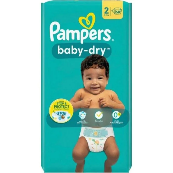 Couches bébé baby-dry Pampers taille 2-0