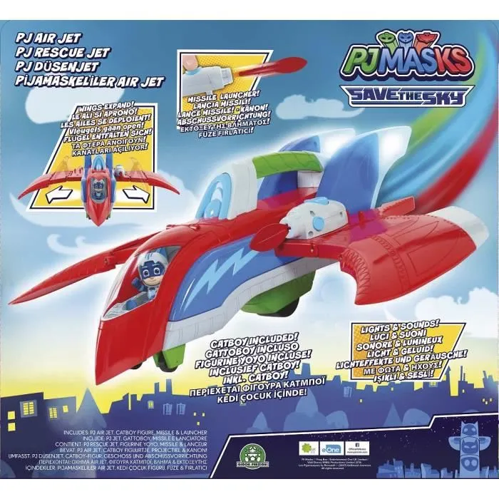 Pyjamasques - Rescue Jet avec figurine Yoyo 7,5 cm - Sonore et Lumineux-2
