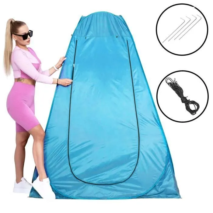 Cabine d'essayage de plage - SPRINGOS - Pop-up - 120 x 120 x 190 cm - Bleu - Tente multifonctionnelle-1