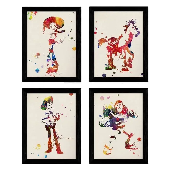 Poster affiche 80014-80015-80016-80017-A3-SM Poster affiche NACNIC Ensemble de quatre Affiches de style aquarelle, éclatde co-0
