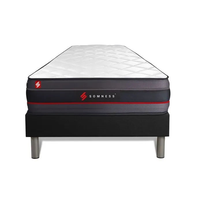 Ensemble matelas + sommier SOMNESS REGEN à mémoire de forme 90x200 cm noir-3
