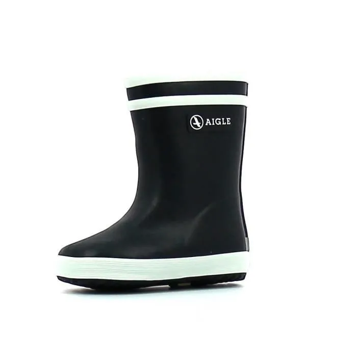 Bottes de pluie enfant - Aigle - Lolly Pop Fur - Noir/Marine - Caoutchouc - Doublure polyester/coton-0