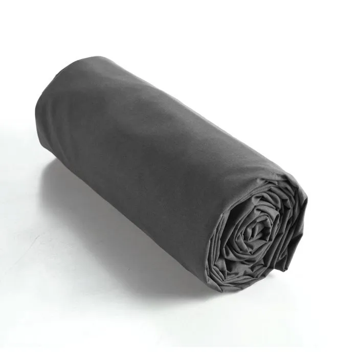 Drap housse coton luxe 90 x 190 cm bonnet 30 cm Ambre Noir-0