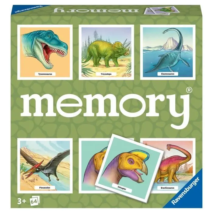 Grand memory® Dinosaures, Jeu Educatif, association et mémorisation, A partir de 3 ans, 20924, Ravensburger-0