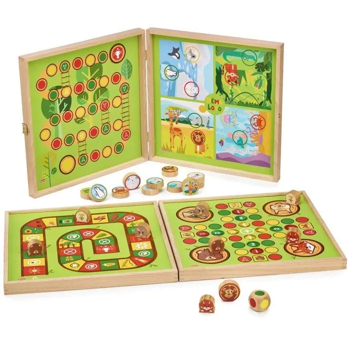 Coffret de jeux en bois - Jeujura - Mon 1er coffret - 4 jeux traditionnels - Dès 2 ans - Mixte-1