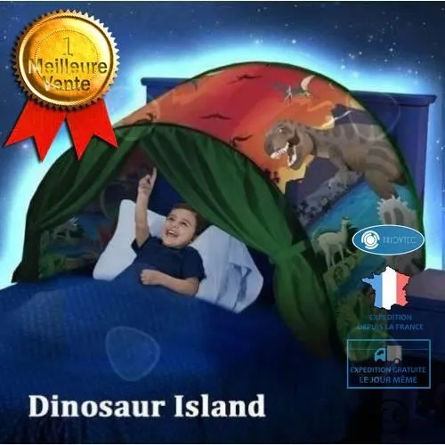 C® Tente De Rêve, Tente De Lit, Tente pour Enfants, Tente Escamotable, Garçon, Intérieur, Cadeau De Noël (Parc des Dinosaures)-0