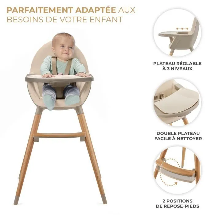 Kinderkraft Chaise haute FINI 2 Beige-2