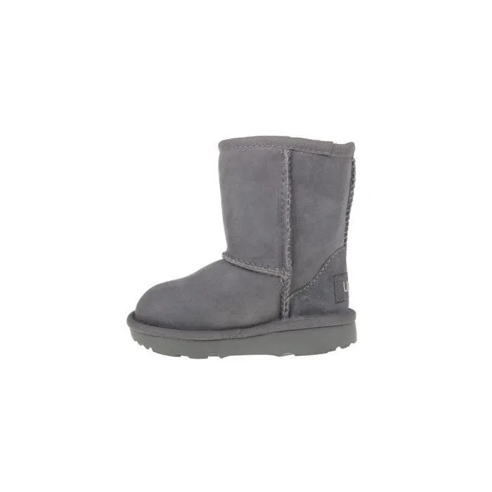 Chaussures bébé - UGG - Classic II - Gris - Fermeture à pression - Cuir-3