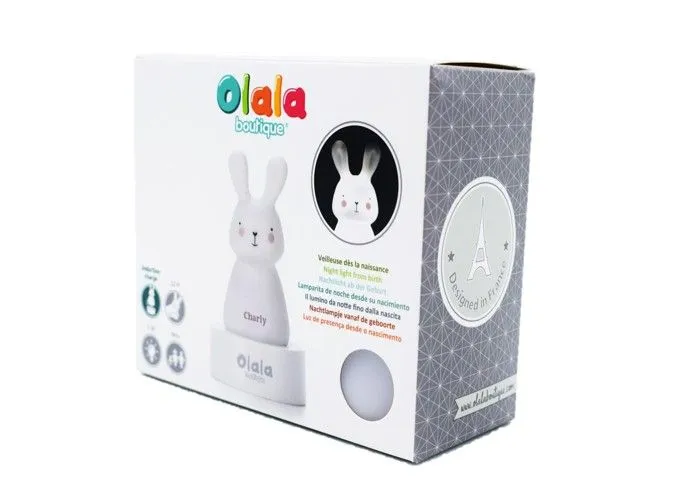 Veilleuse lapin «Charly» de Olala® - Veilleuse enfant rechargeable Induction lumière douce et rassurante-4