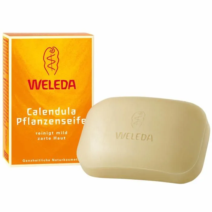 Savon - shampoing - bain moussant - huile de bain Weleda - WELCALE66 - Calendula-Pflanzenseife 100 g-0