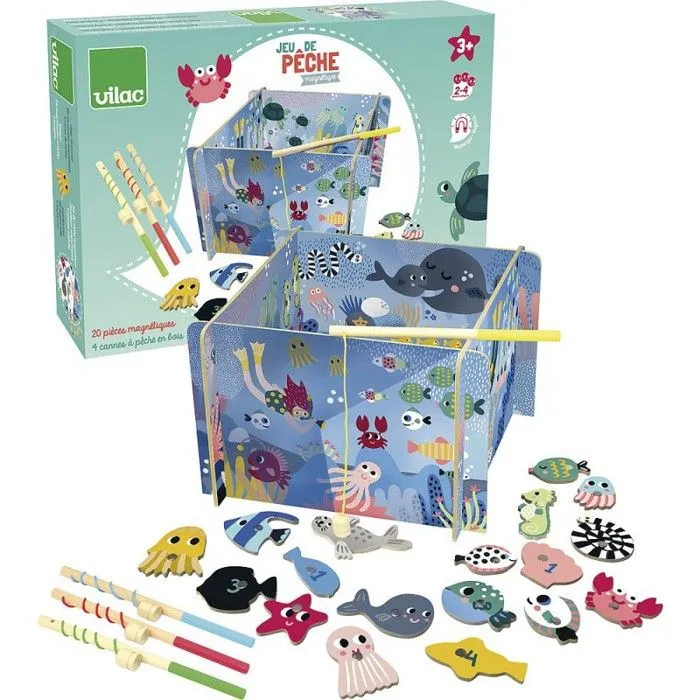 VILAC - Jeu de pêche à la ligne magnétique - en bois-2