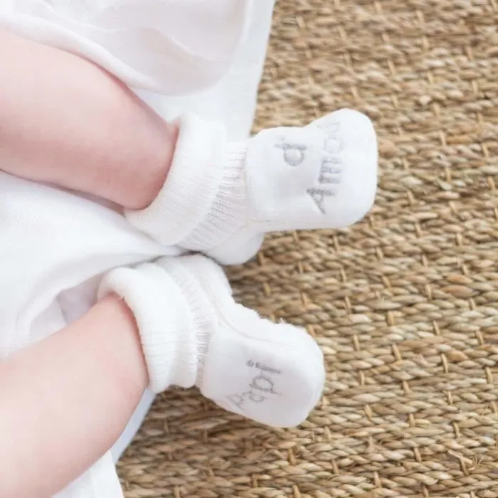 Chaussons de naissance - Trois Kilos Sept - Broderie Papi d'amour - Confort optimal - Coupe ergonomique - Mixte-0