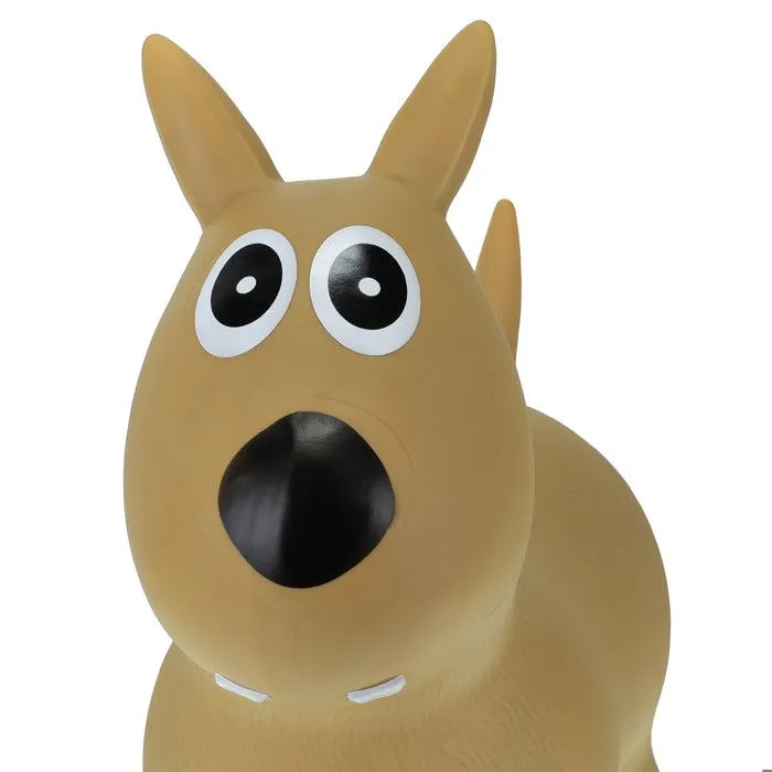 Relaxdays Animal sauteur avec pompe à air, jouet en forme de chien, charge max. 50 kg, sans BPA, enfant, marron clair-5