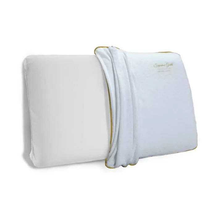 Oreiller Suprême Gold 60x60 Sampur | Mémoire de Forme | Thermorégulateur | Épaisseur 12 cm | Confort Semi-Ferme Coutil Déhoussable-3